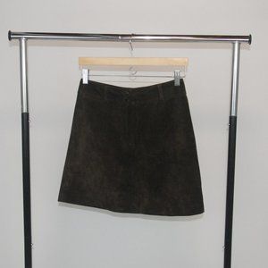 ANN TAYLOR Brown Suede Skirt 100% Leather